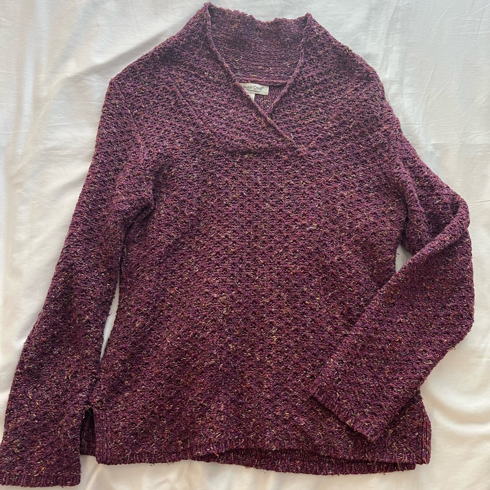 purple knit sweater